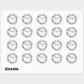 Blue White Floral 70th Birthday Hartelijk dank Ronde Sticker (Vel)