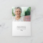 Blue White Floral 80th Birthday Photo Bedankkaart (Binnen)