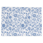 Blue White Floral Boho Botanical Pattern Whimsical Groot Cadeauzakje (Achterkant)