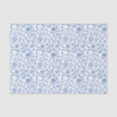 Blue White Floral Boho Botanical Pattern Whimsical Tissuepapier (Voorkant)