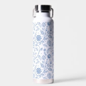 Blue White Floral Boho Botanical Pattern Whimsical Waterfles (Voorkant)