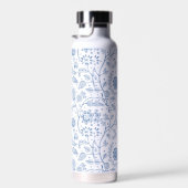 Blue White Floral Boho Botanical Pattern Whimsical Waterfles (Rechts)