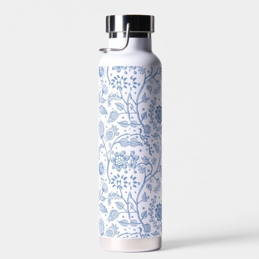 Blue White Floral Boho Botanical Pattern Whimsical Waterfles (Rechts)