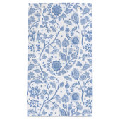 Blue White Floral Botanical Pattern Boho Whimsical Klein Cadeauzakje (Voorkant)