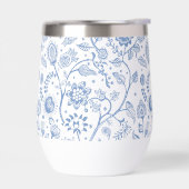 Blue White Floral Botanical Pattern Whimsical Boho (Links)