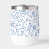 Blue White Floral Botanical Pattern Whimsical Boho (Voorkant)