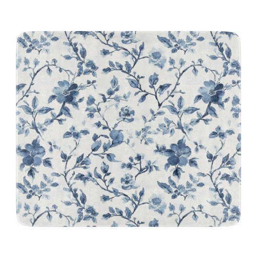 Blue White Floral Bridal Shower Snijplank (Voorkant)