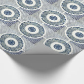 Blue White Floral Chinese Round Cadeaupapier (Hoek)