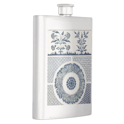 Blue White Floral Chinese Round Flacon (Rechts)