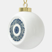 Blue White Floral Chinese Round Keramische Bal Ornament (Rechts)
