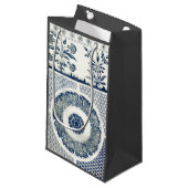 Blue White Floral Chinese Round Klein Cadeauzakje (Voorkant Gekanteld)