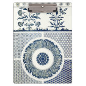 Blue White Floral Chinese Round Klembord (Voorkant)