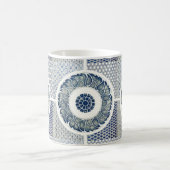 Blue White Floral Chinese Round Koffiemok (Center)