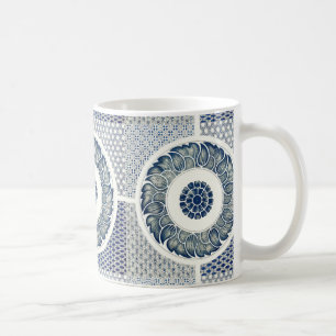 Blue White Floral Chinese Round Koffiemok