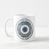 Blue White Floral Chinese Round Koffiemok (Links)