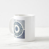 Blue White Floral Chinese Round Koffiemok (Voorkant links)