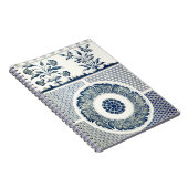 Blue White Floral Chinese Round Notitieboek (Rechterzijde)