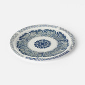 Blue White Floral Chinese Round Papieren Bordje (Gekanteld)