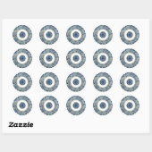 Blue White Floral Chinese Round Ronde Sticker (Vel)