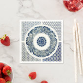Blue White Floral Chinese Round Servet (Insitu)