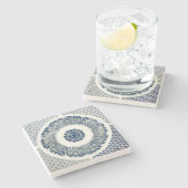 Blue White Floral Chinese Round Stenen Onderzetter (Zijkant)