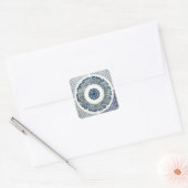 Blue White Floral Chinese Round Vierkante Sticker (Envelop)