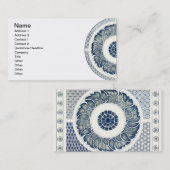 Blue White Floral Chinese Round Visitekaartje (Voorkant / Achterkant)