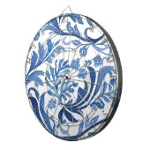 Blue & White Floral Design | Chinoiserie Pattern Dartbord (Voorkant Rechts)