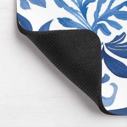 Blue & White Floral Design | Chinoiserie Pattern Muismat (Hoek)