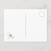 Blue White Floral Dragonflies Briefkaart (Achterkant)