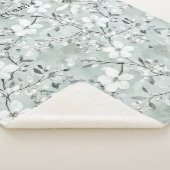 Blue White Floral Dragonflies Sherpa Deken (3/4)