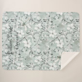 Blue White Floral Dragonflies Sherpa Deken (Voorkant (horizontaal))