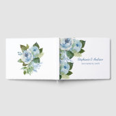 Blue White Floral Elegant Wedding Guest Book Gastenboek (Volledig)