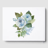 Blue White Floral Elegant Wedding Guest Book Gastenboek (Achterkant)