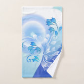 Blue White Floral Fantasy Bad Handdoek (Handdoek)