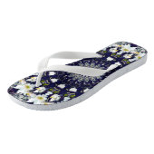 Blue White Floral Mandala Pattern Teenslippers (Schuin)