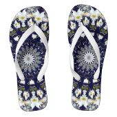 Blue White Floral Mandala Pattern Teenslippers (Voetbed)