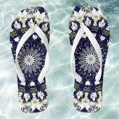 Blue White Floral Mandala Pattern Teenslippers
