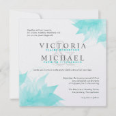 Blue White Floral Metallic Ice Wedding Invitations Kaart (Voorkant)