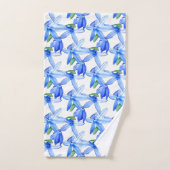  Blue White Floral Pattern Bath Towel set Bad Handdoek (Handdoek)