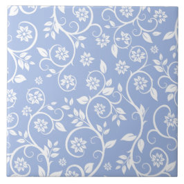 blue &white floral pattern  tegeltje