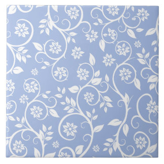 blue &white floral pattern  tegeltje