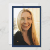 Blue White Floral Photo Graduparty Kaart (Achterkant)