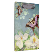 Blue White Floral Waterverf Butterfly Magnolias Klembord (Rechts)