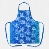 Blue White Flower Abstract Waterverf Pattern Schort (Voorkant)