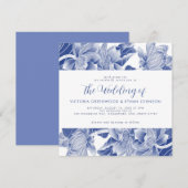 Blue White Flowers Chinoiserie Chic Square Wedding Kaart (Voorkant / Achterkant)