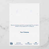 Blue & White Folie Accents Zakelijke vakantie Kaar Folie Uitnodiging (Achterkant)