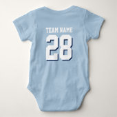Blue White Football Jersey Sports Baby Romper (Achterkant)
