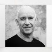 Blue White Funeral service mono aangepaste foto's Drieluik Programma (Binnenkant midden)