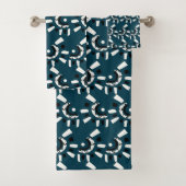 Blue White Geometric Abstract Modern Pattern Bad Handdoek (Insitu)